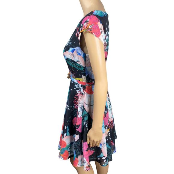 French Connection Floral Reef Fit & Flare Skater Mini Party Dress SZ 4 - Picture 9 of 13